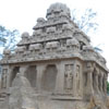 A view of Dharmaraja's ratha at Five rathas in Mamallapuram