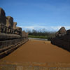 A view of lined scuptures at Mamallapuram