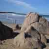 Mamallapuram beach side stone hills