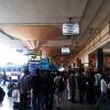 People are waiting for boarding at platform no 4 at CMBT bus terminal, Chennai