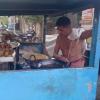 Old Man making Bajji and selling at road side West Mambalam