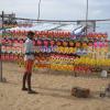 A mask seller at Elliots beach,Besant Nagar in Chennai...