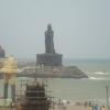 Long view of Thiruvalluvar statue in kanyakumari