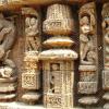 Sculptures on the Konark temple wall