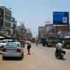 Different vehicles on the Kovilpatti main road near bus stand in Thoothukudi district