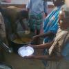 Dhal and Chickpeas with rice pudding served to poor people on souls day