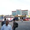 Buses waiting for passengers at Vadasery Christopher Bus Stand in Nagercoil town