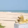 Chothavilai Beach Lion sculpture view in Kanyakumari district