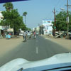 A view of Charles theatre road view from car at Tuticorin district