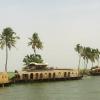 Scene from Boats & coconut trees at Alappuzha lake Side