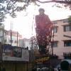 Cut out of Rajinikanth out side Pallavi cinema hall in Bangalore