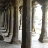 Lined pillars at Mamallapuram