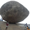 Mamallapuram rounded stone balancing rock