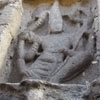 A view of ruined sculpture at Mamallapuram