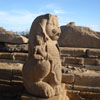 A side view of animal sculpture at Mamallapuram