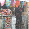 A view of Lord Ganesha sculpture and Buddha sculpture at Mamallapuram sculptures shop