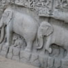 Arjuna's penance Elephant sculptures at Mahabalipuram