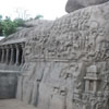 Different kinds of sculptures at Arjunas penance at Mahabalipuram