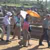 Pictures of tourists and monuments at Mahabalipuram