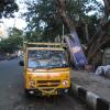 Vehicle Celebrating Ayutha Pooja With Banana Plants