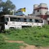 Damaged Bus in Guduvanchery, Behind Police Station
