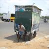 Man pulls the truck at Marina beach... Chennai