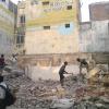 Demolishing the old building at Jeenis Road, Saidapet