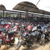 A Motor cycle parking area at Koyambedu bus stand in Chennai...