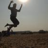 Jumping on air at Besant nagar beach