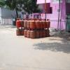 Bharat Gas Cylinders at Tiruvottiyur street in Chennai...