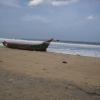 A fishing boat on the Santhome beach in Chennai...