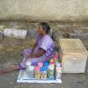 A small time vendor at Santhome in Chennai...