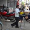 Pani puri seller at Besant Nagar in Chennai...