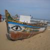 Fishermen boat on the Elliots beach, Besant Nagar in Chennai...