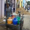 Filling water in the pot at Kolathur in Chennai