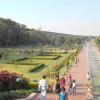 People walking along the water fountains in Brindavan Garden