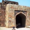 A Close Look from Inside at The Gate Old Fort in Delhi