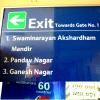 Sign Post at Akshardham Metro Station, Delhi