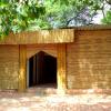 A Bamboo Stripes Made Structure in Delhi Zoo