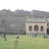 People relaxing in park, Golconda Fort