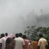 Mist covered Pillar Rocks at Kodaikanal