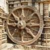 Carved wheel in Konark temple