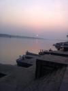 Friends Quiet Moment - Sun sets at Narmada, Maheshwar