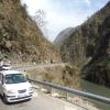 Vehicles on the road near Beas River