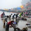 Wahing Cloths in the river - Noida