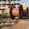 Empty Electrical cable drum lying unattended near Pallavaram