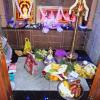 Offerings placed inside pooja room after house warming ceremony