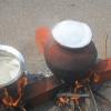 Overflowing Pongal from earthern pots