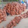 Pots for sale in Attukal Pongala, Thiruvananthapuram