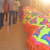 Colorful display of umbrellas at Poora Chamayam